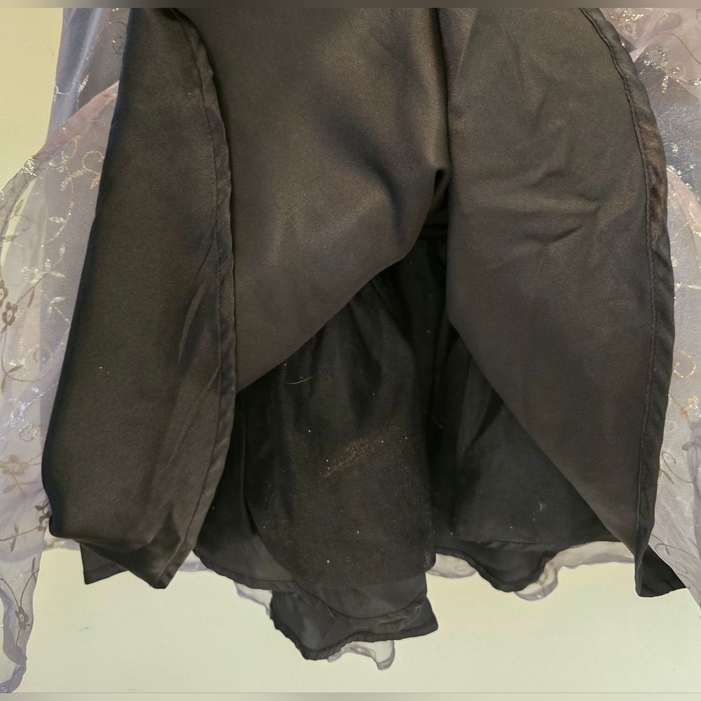 🧡 Zoey Floral Kids Dress - Black Velvet and Silver Kids 6 - Picture 6 of 6